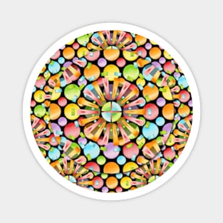 Rainbow Polka Dots Mandala Magnet